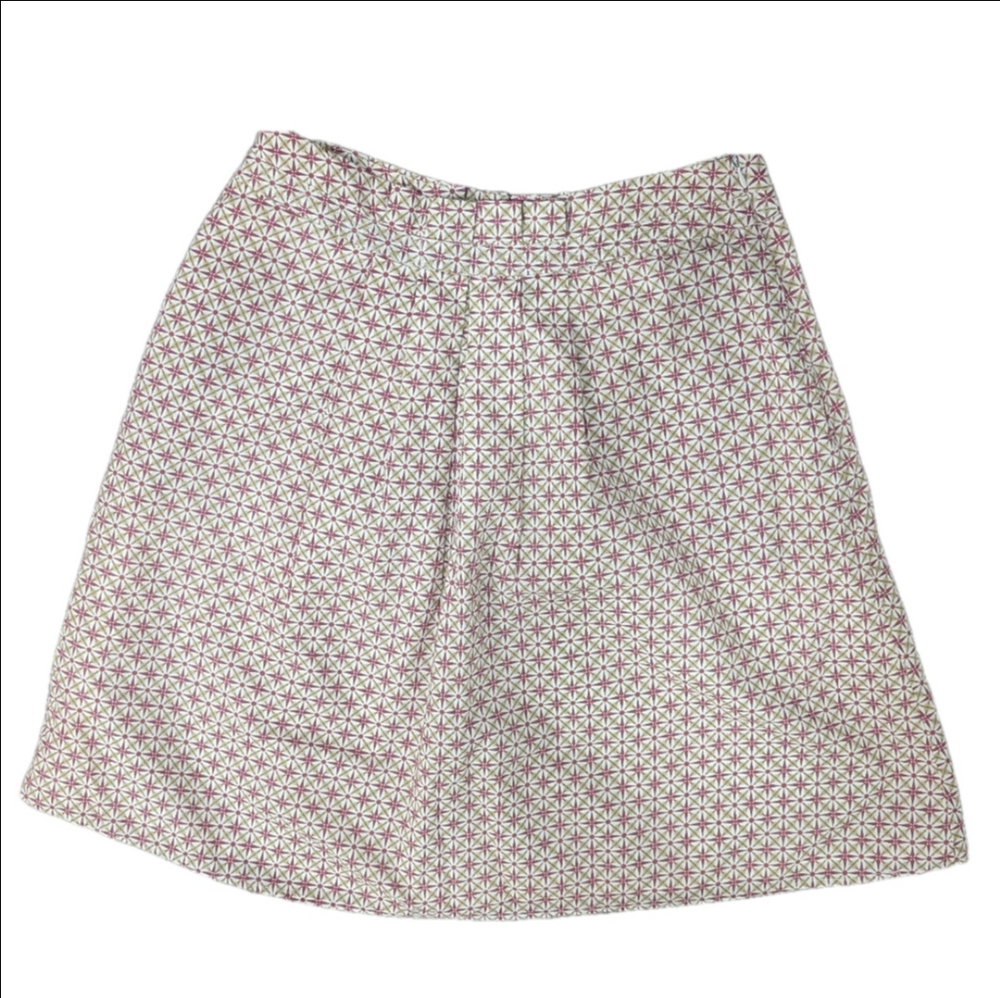 Anthropologie Bella Bird Geometric Print Pleated Skirt